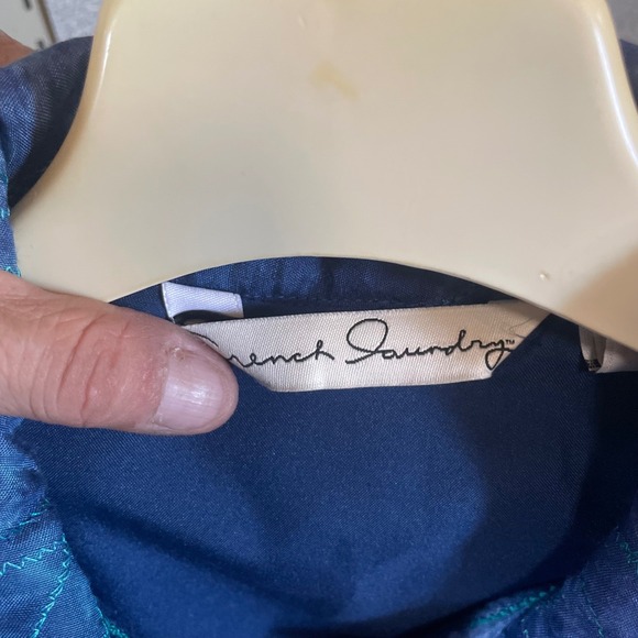 French Laundry Quilted Jacket‎ Women's Medium Blue Teal Paisley Floral - Picture 2 of 5